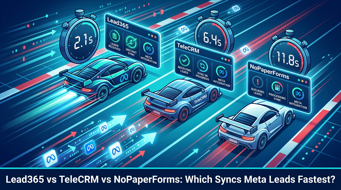 Lead365 vs TeleCRM vs NoPaperForms (Meritto): Which Indian CRM Syncs Meta Leads Fastest? (Speed Test 2026)