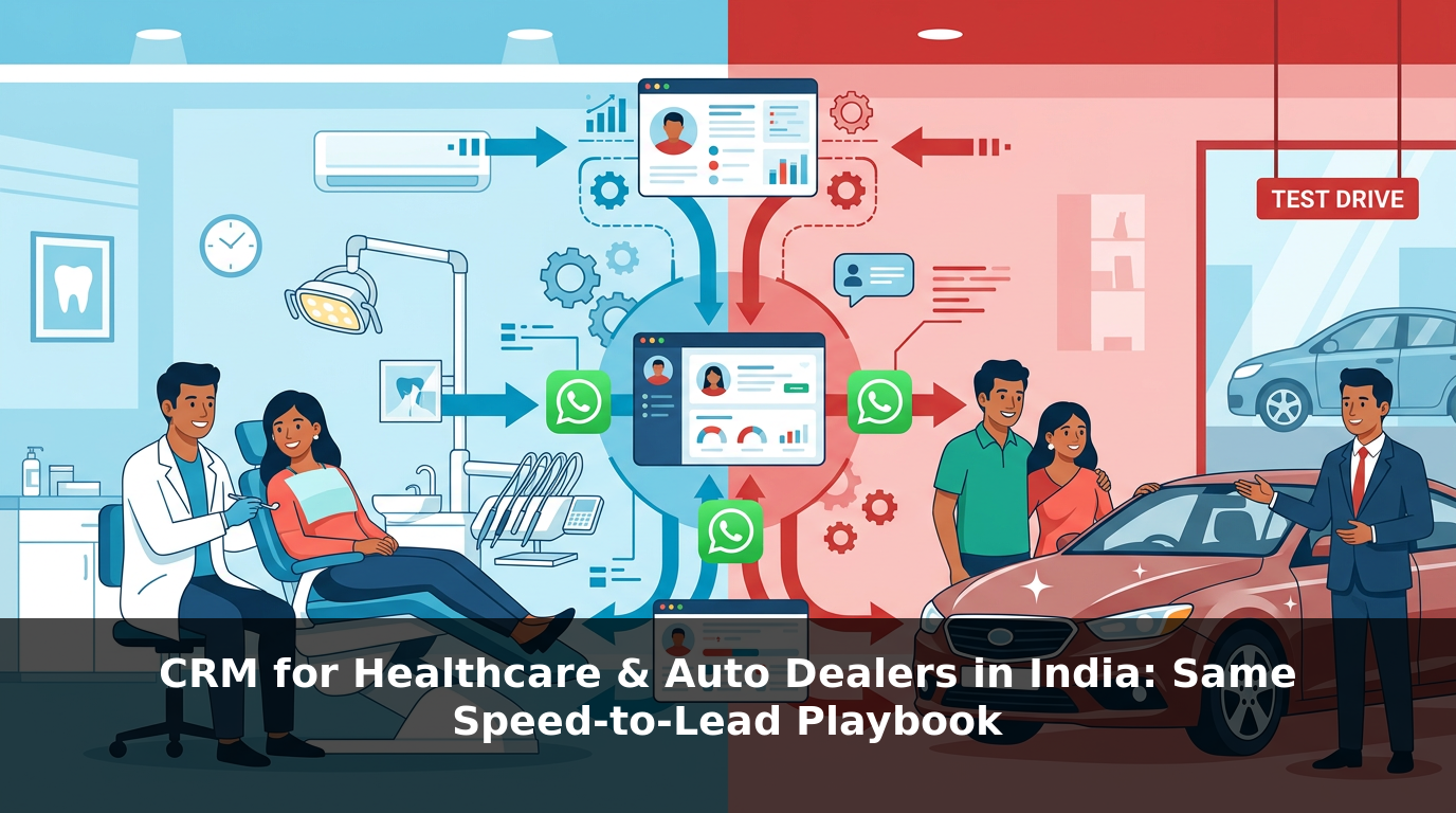 CRM for Healthcare & Auto Dealers in India: Same Speed-to-Lead Playbook That Books More Patients & Test Drives (2026)