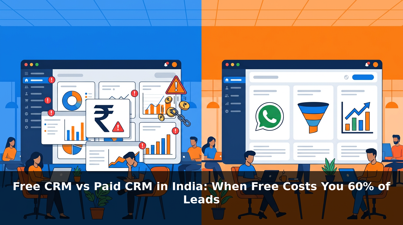 Free CRM vs Paid CRM in India: When Free Costs You 60% of Your Leads (Hidden Limits Explained 2026)